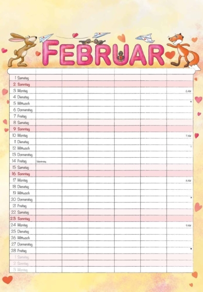 Bildkalender A4 Familienplaner